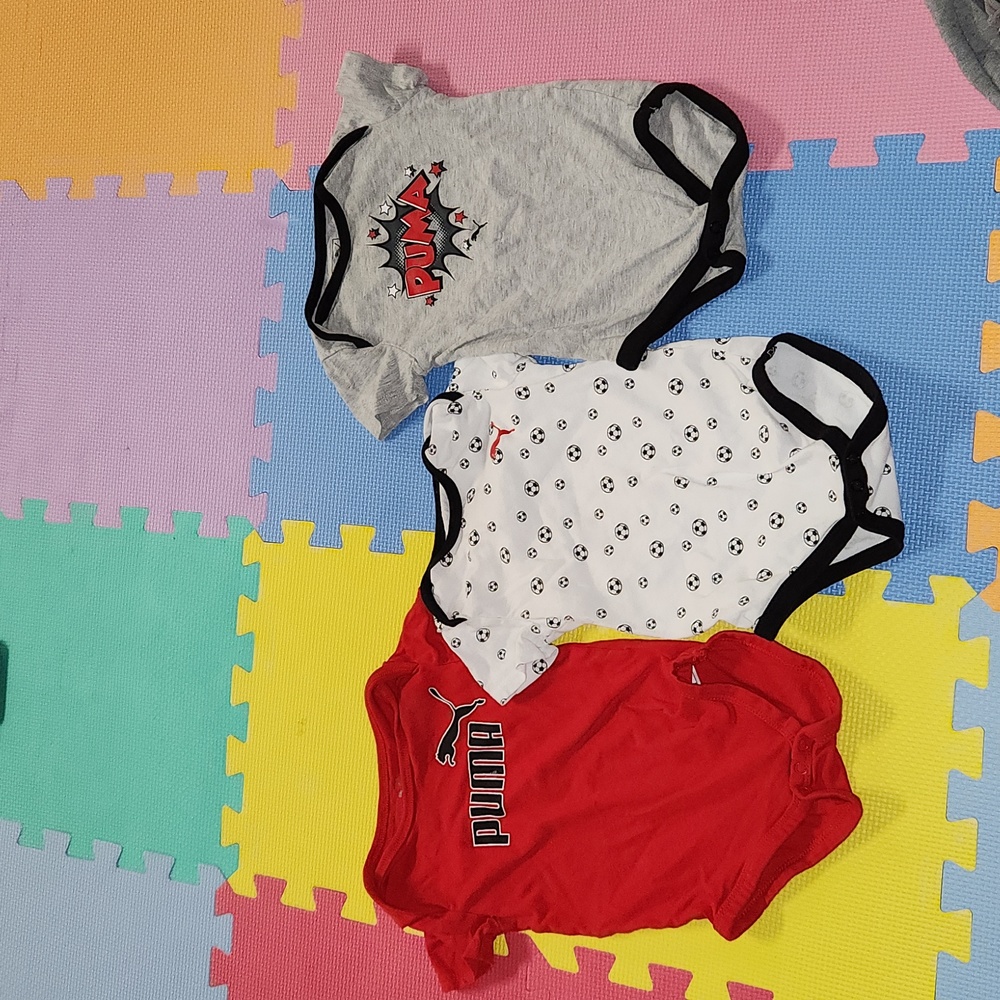 3 Puma short sleeve onesies, size 12 months,   NWOT